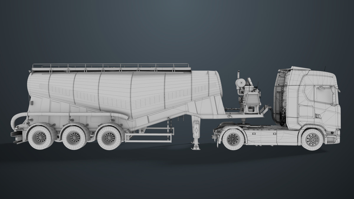 Chassis06 Cement Trailer 01 White URP HDRP Textures