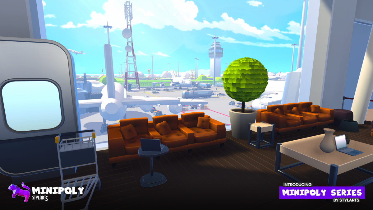 Modular Airport Fatpack - Minipoly Series ( Stylized Lowpoly Environment )
