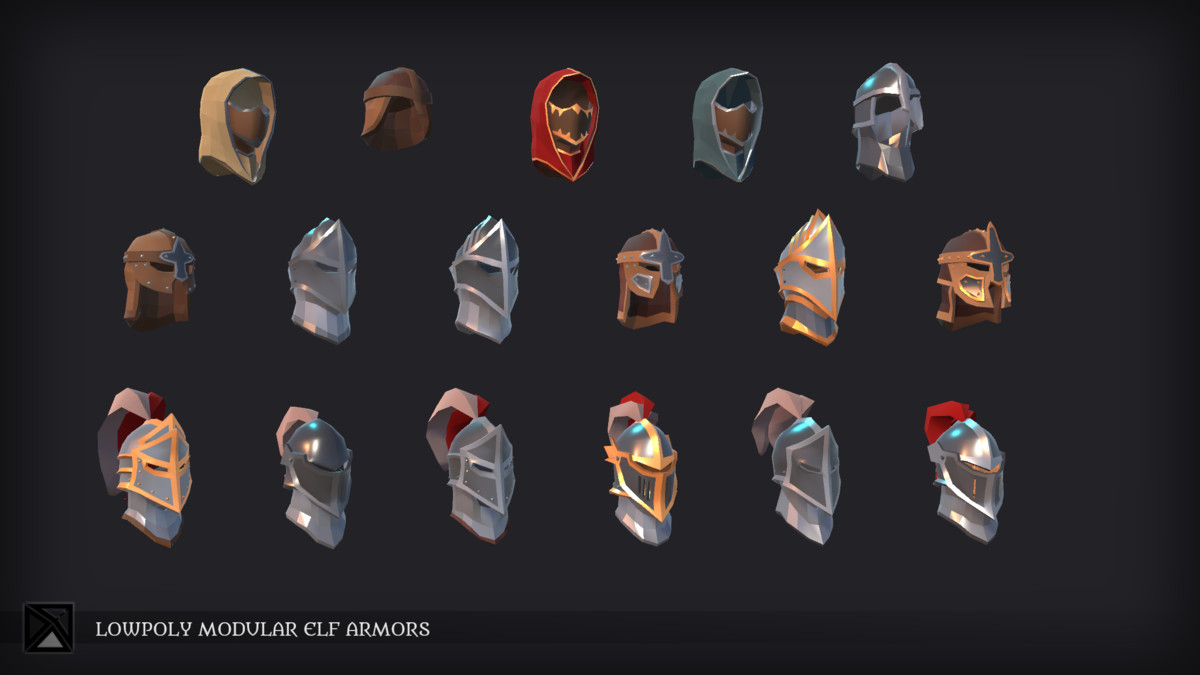 Lowpoly Elves Modular Armors - MEDIEVAL FANTASY SERIES