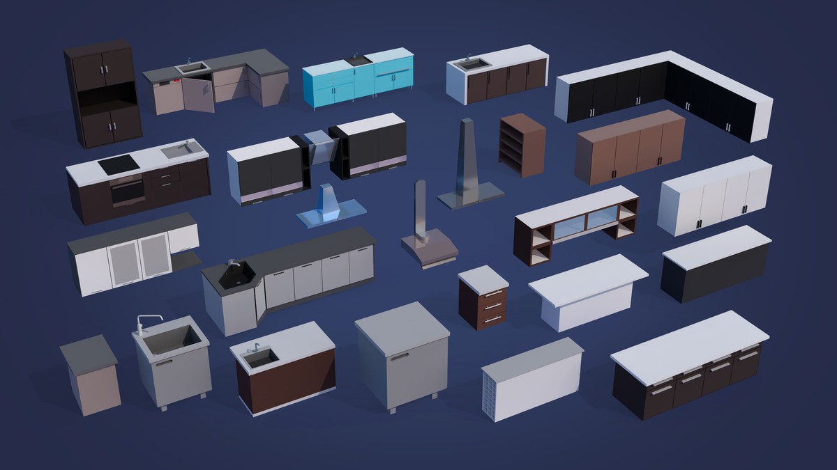 Interior 7 - Low Poly 3D Models Pack