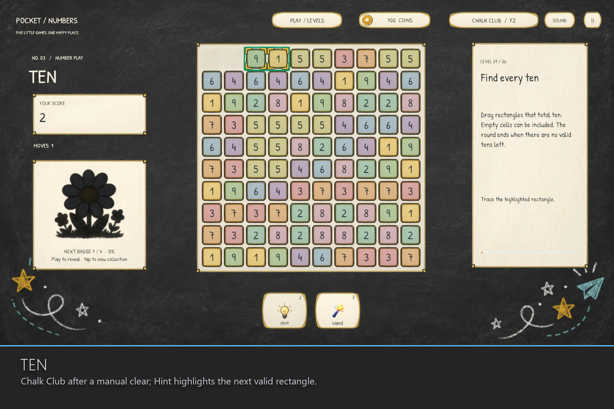 Pocket Numbers - 5 Number Puzzle Games & 20 Themes