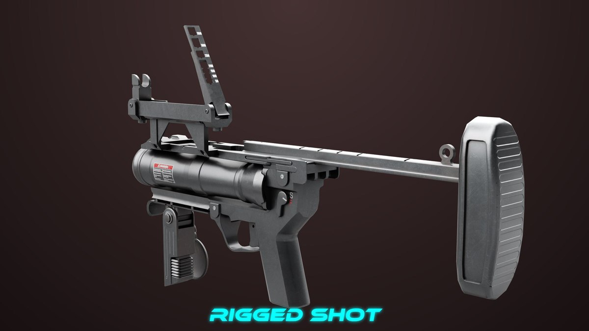 Grenade Launcher 04 Black URP HDRP Textures