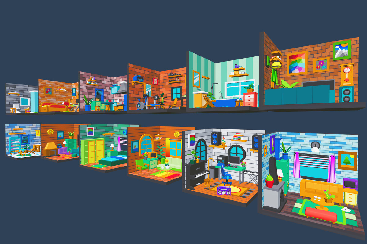 Cute Low Poly Furniture Pack - Colorful Interior Props