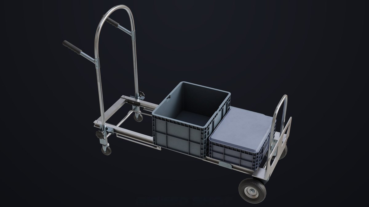 Convertible Hand Truck Steel URP HDRP Textures