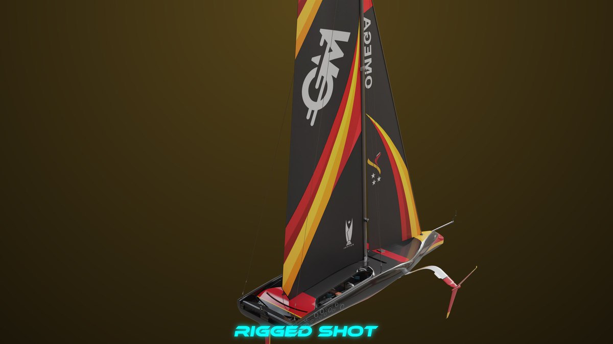 Yacht Hydrofoil Sailing Boat 01 Black URP HDRP Textures