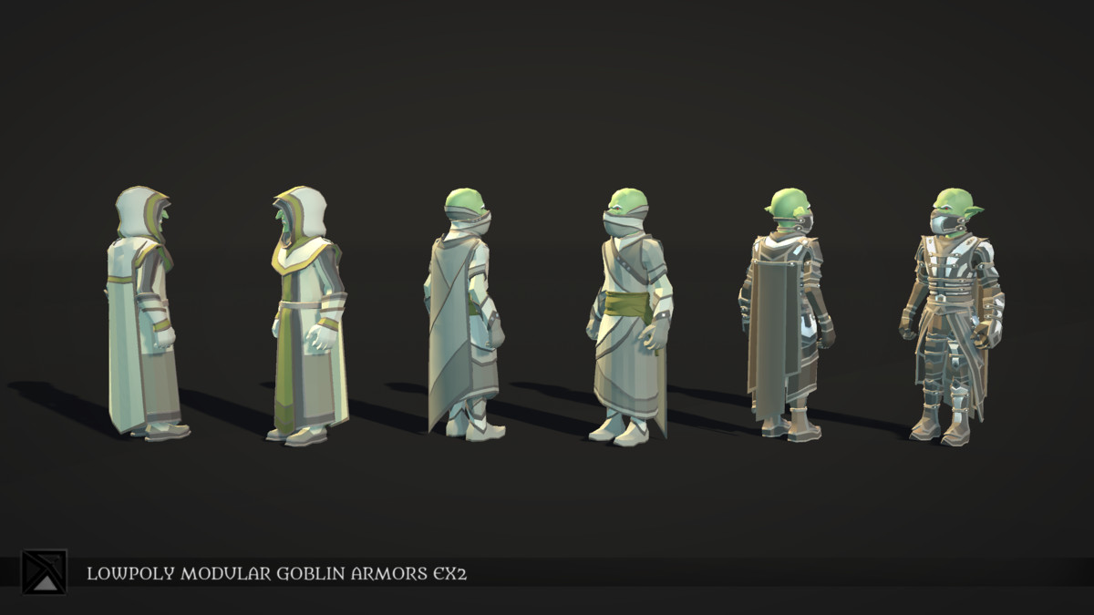Low Poly Goblins Modular Armors Bundle - LOWPOLY MEDIEVAL FANTASY SERIES