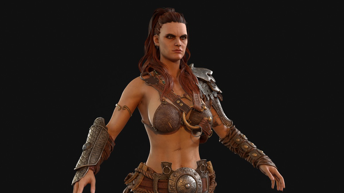 Barbarian Girl Game Ready