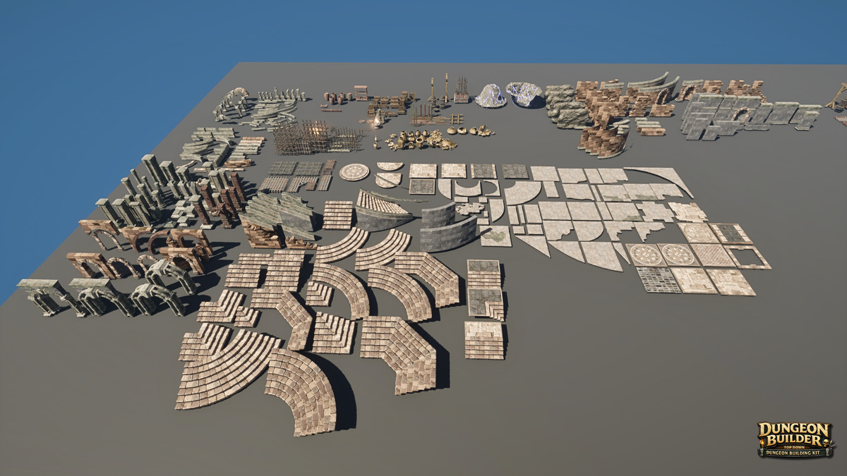 Dungeon Builder: Modular Top Down RPG Environment Kit (Dungeon, Modular Dungeon)