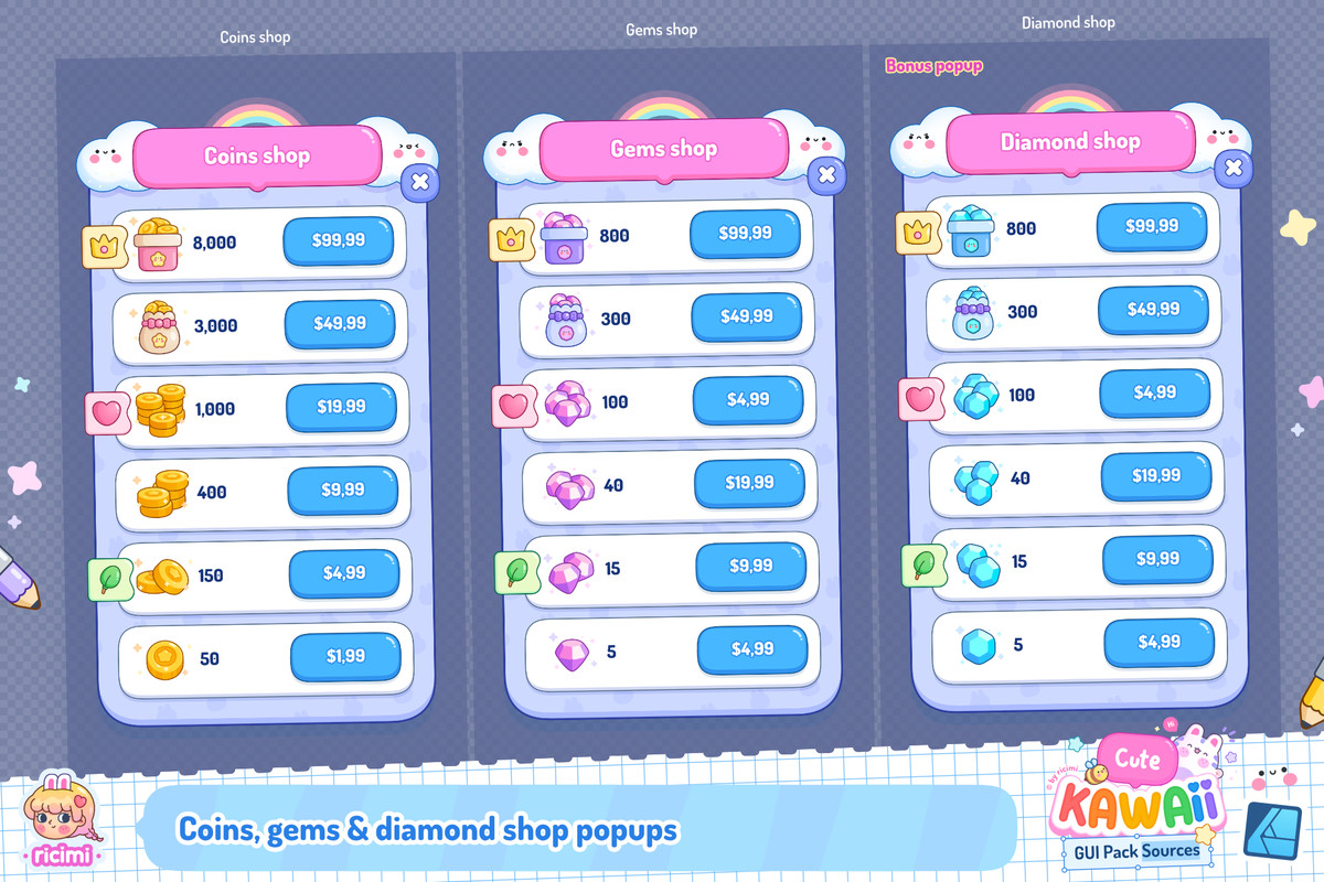 Cute Kawaii GUI Pack Sources