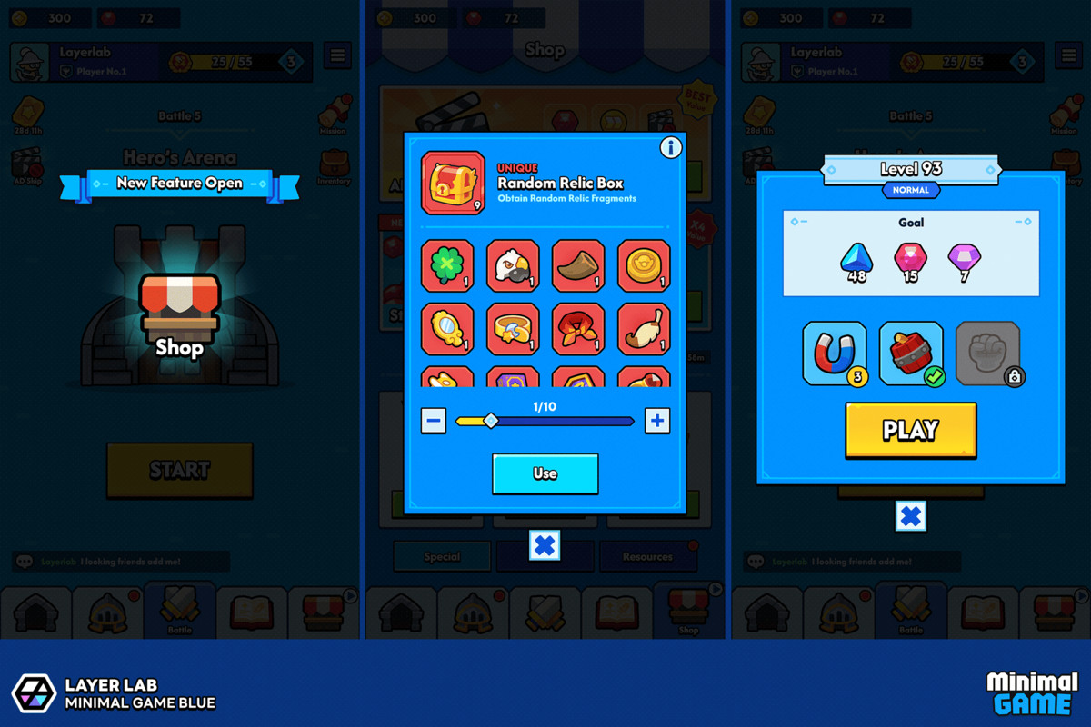 GUI Pro - Minimal Game Blue(+PSD)