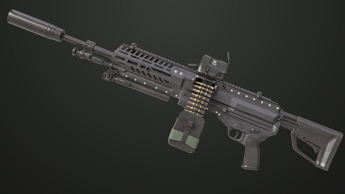 Machine Gun 14 Black URP HDRP Textures