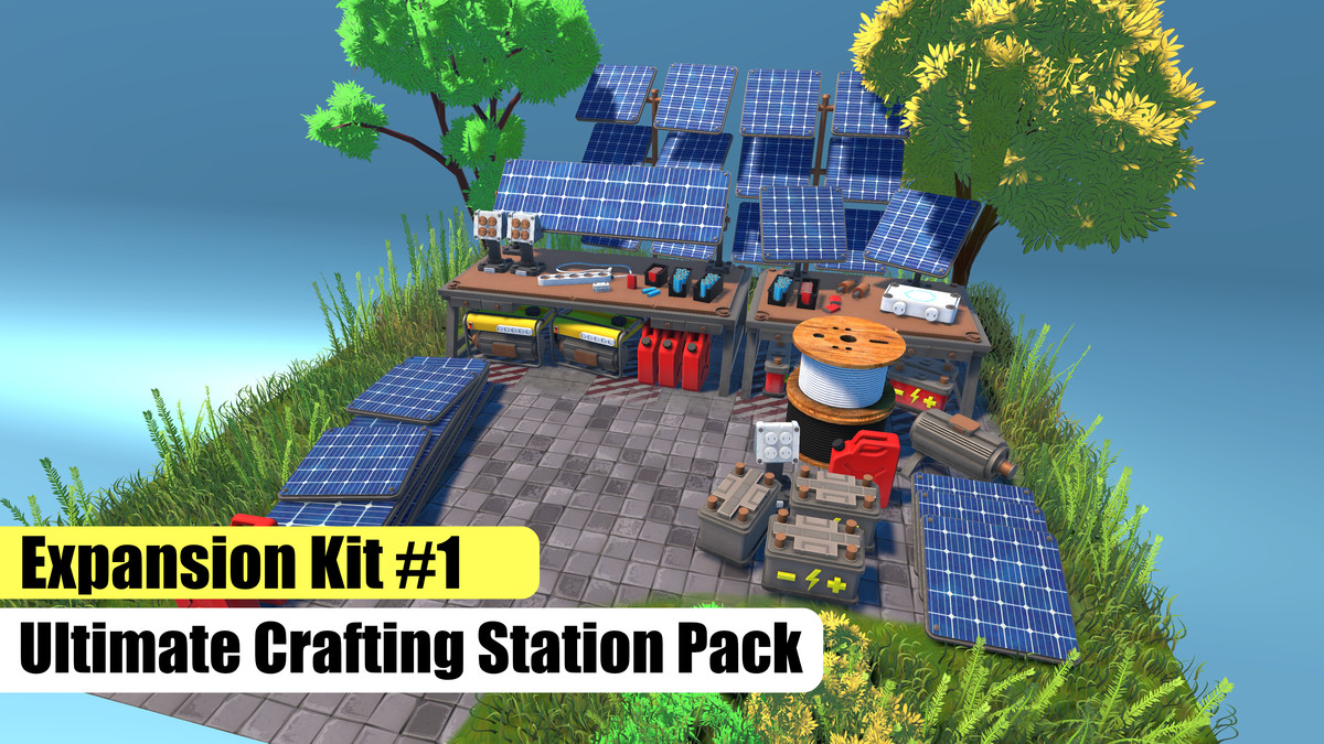 Ultimate Crafting Stations Expansion Kit#1 - Stylized - LowPoly - 100% Modular