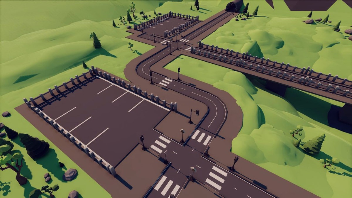 Low Poly Modular Road Pack- Mini World Studio