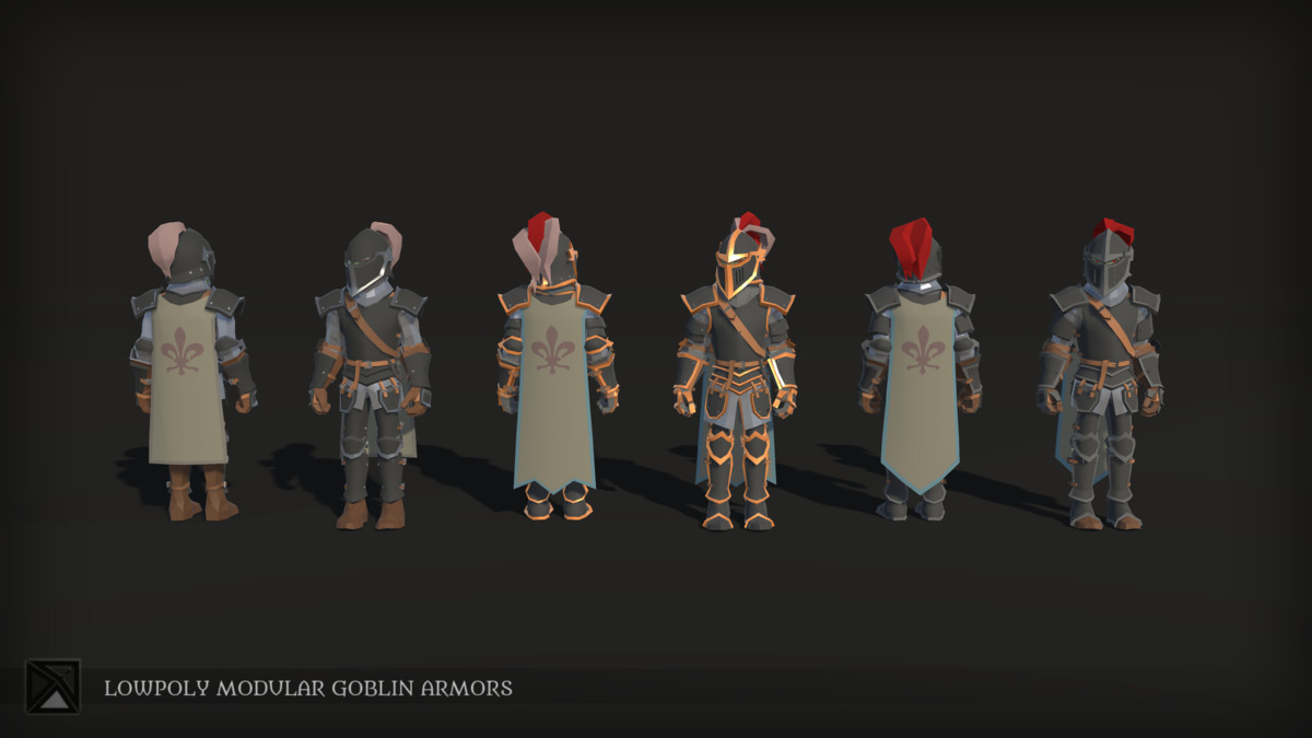 Low Poly Goblins Modular Armors Bundle - LOWPOLY MEDIEVAL FANTASY SERIES