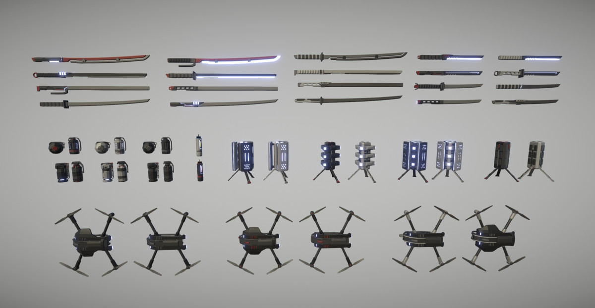 Cyberpunk Armory - Low Poly