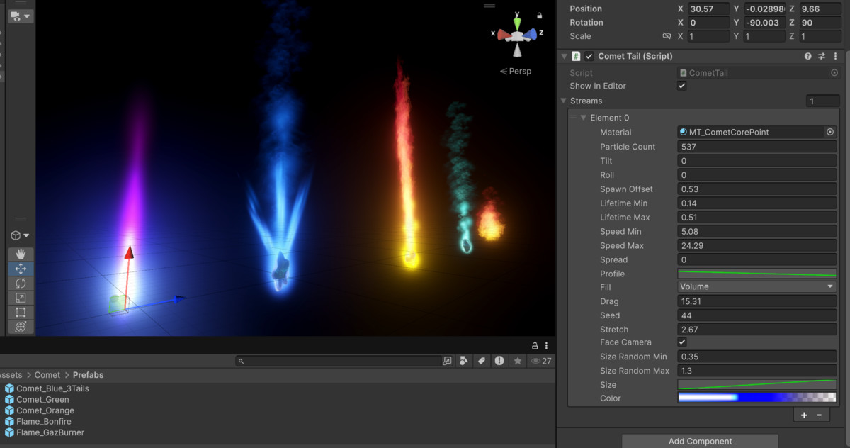 Comet Core & Tail VFX URP