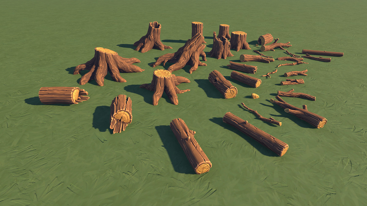 Stylized Nature - Logs, Stumps & Branches Pack