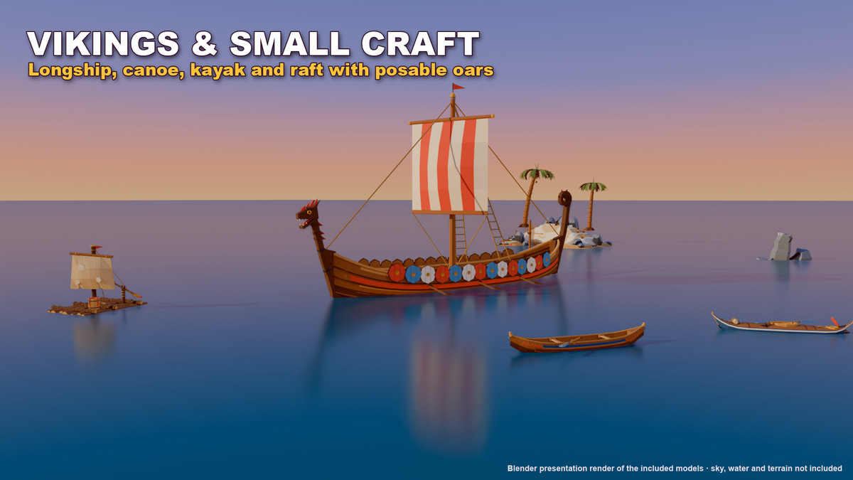 Stylized Pirate Ships & Boats: 13 Vessels + Harbour Dock Kit