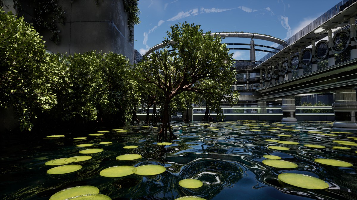Futuristic Biodome Garden – Sci-Fi Nature Environment
