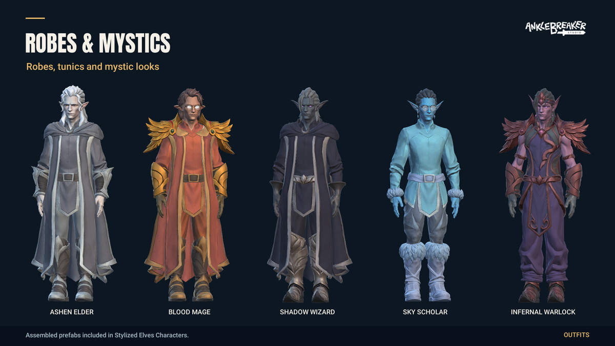 Stylized Elves Characters - Facial & Body Rig