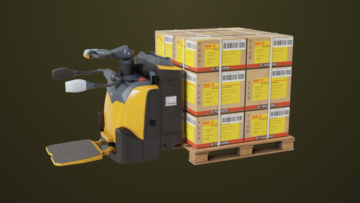 Forklift Trucks and Pallet Yellow Collection URP HDRP Textures