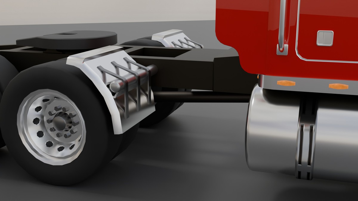 American Semi Truck + Logging Trailer | Interior, Modular, 4 Wood Log | PBR