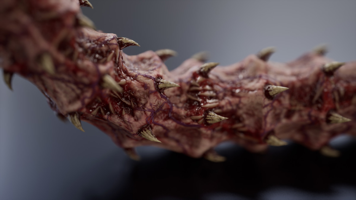 Necroid Worm: a monster worm character for horror games
