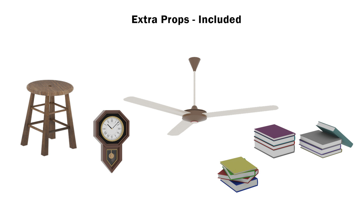 Low Poly Furniture & Interactive Props Pack