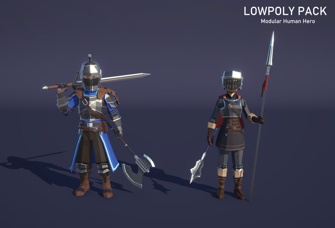LowpolyPack_Modular Human Hero