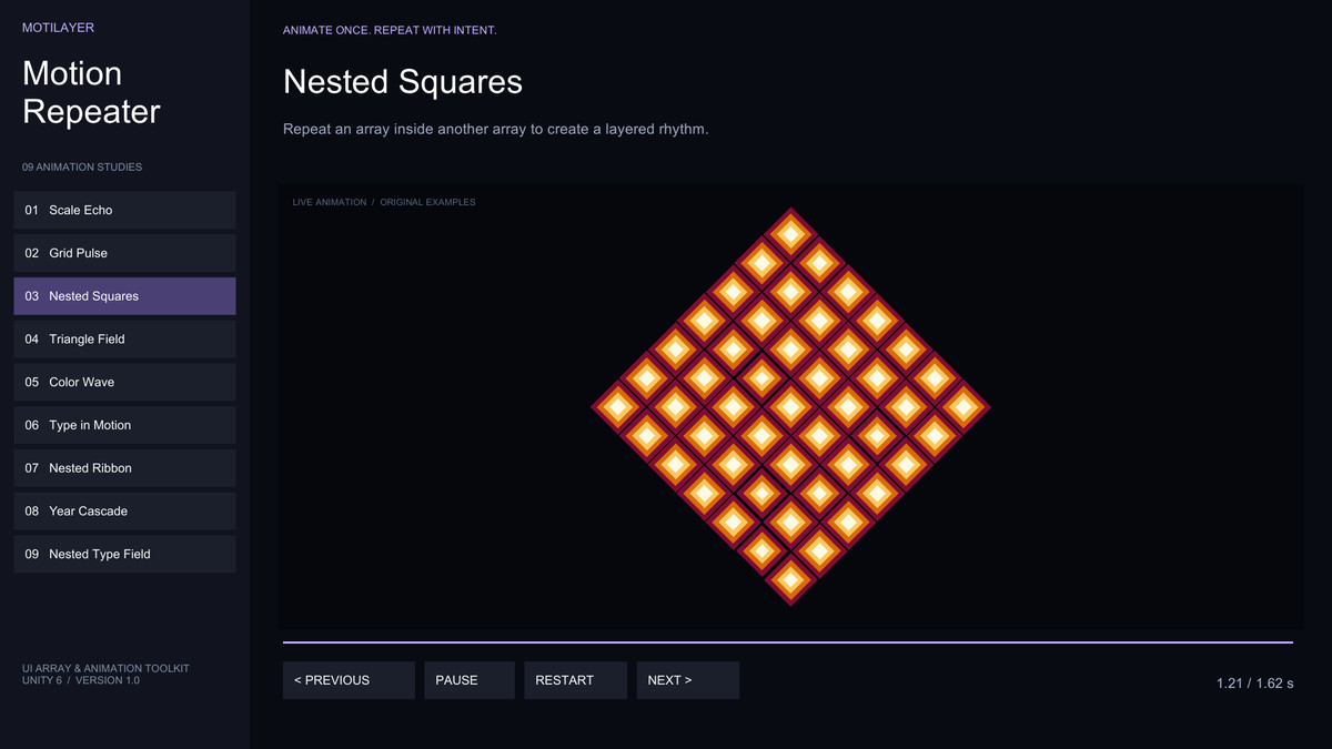 Motion Repeater - UI Array & Animation Toolkit