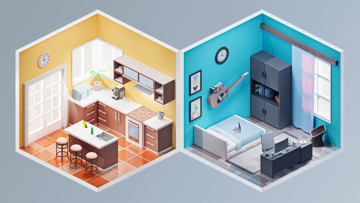 Interior 3 - Low Poly 3D Models Pack