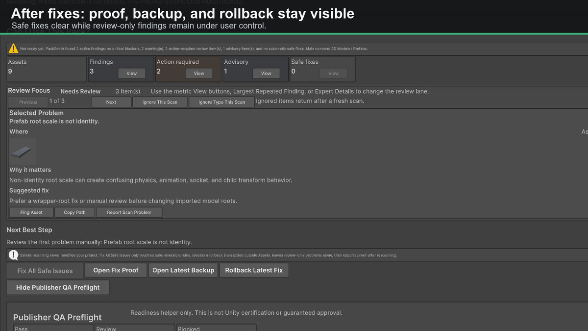 PackSmith - Asset Pack Validator & Publisher QA