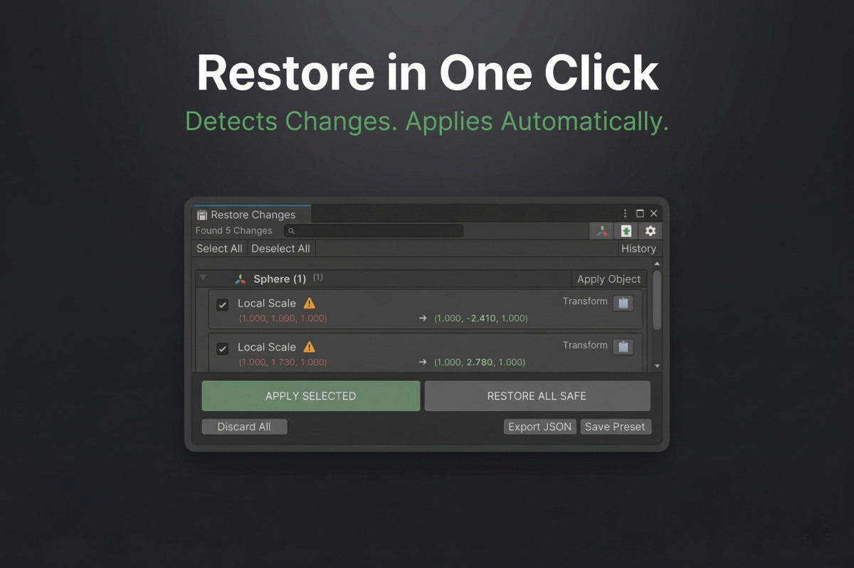 Play Mode Saver – Don’t Lose Your Runtime Tweaks