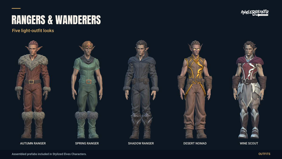Stylized Elves Characters - Facial & Body Rig