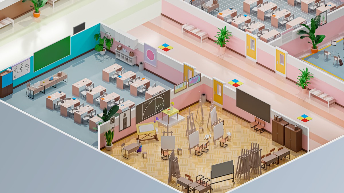 School - Low Poly 3D Models Pack