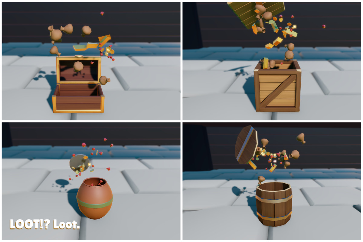 Stylized Interactive Prop System: Break, Open & Loot