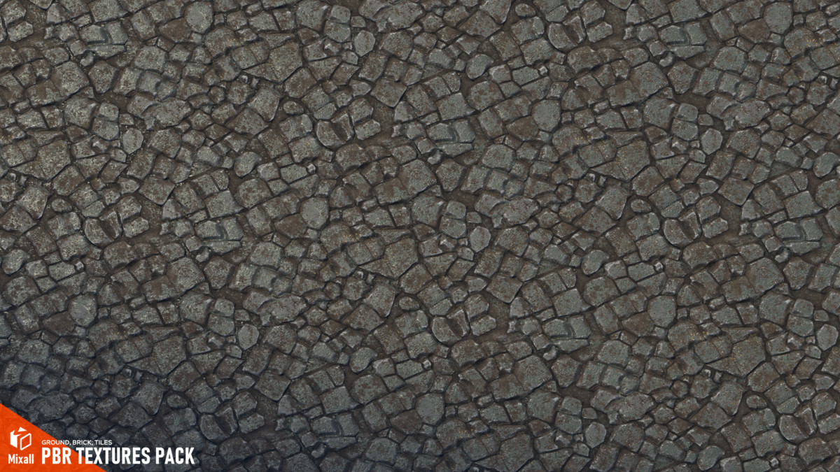 PBR Textures pack - ground, brick, tiles