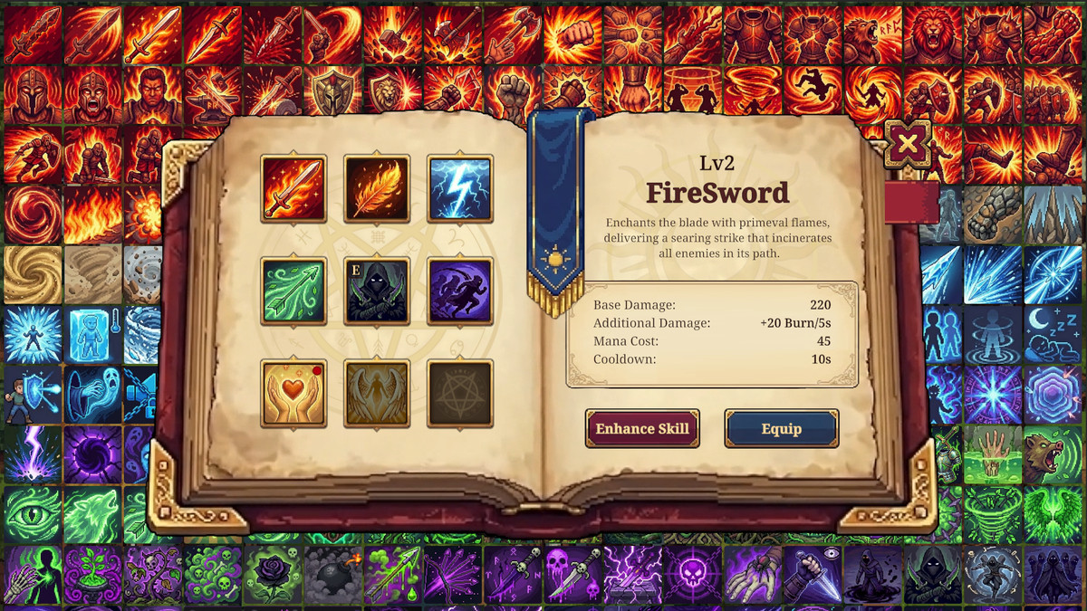Pixel Skill Icons & Book UI Kit