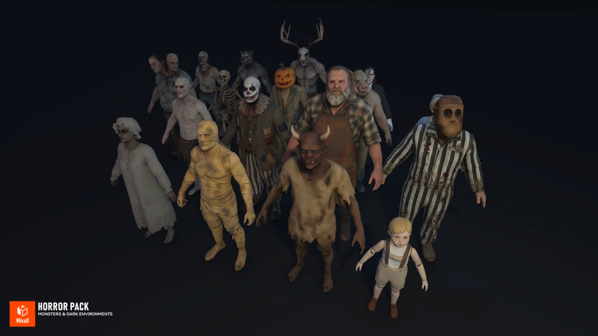 Undead Horror Pack: 17 Characters + 3 Haunted Environments
