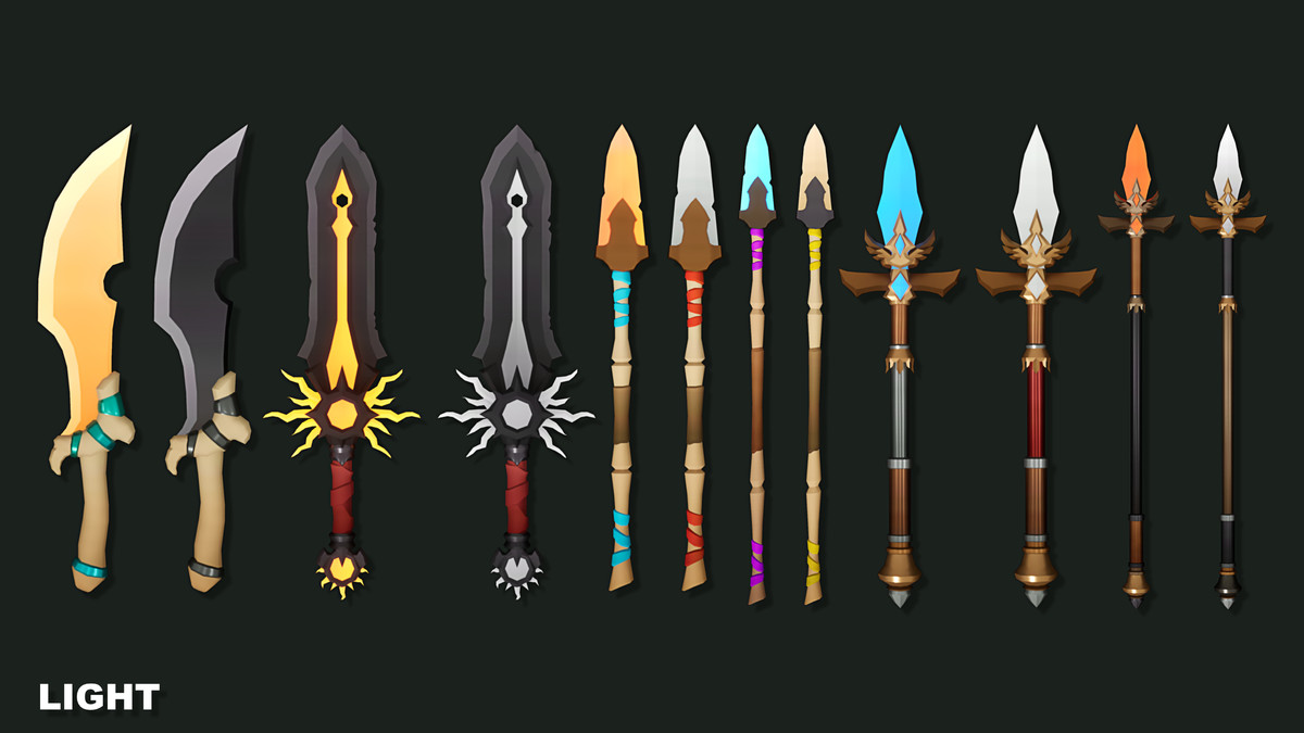 Stylized Desert Fantasy Weapons - Low Poly Asset Pack