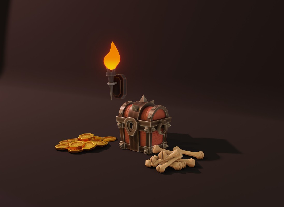 Stylized Fantasy Interiors – Low Poly 3D Props Pack (Built-in)