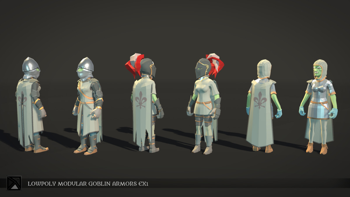 Low Poly Goblins Modular Armors Bundle - LOWPOLY MEDIEVAL FANTASY SERIES