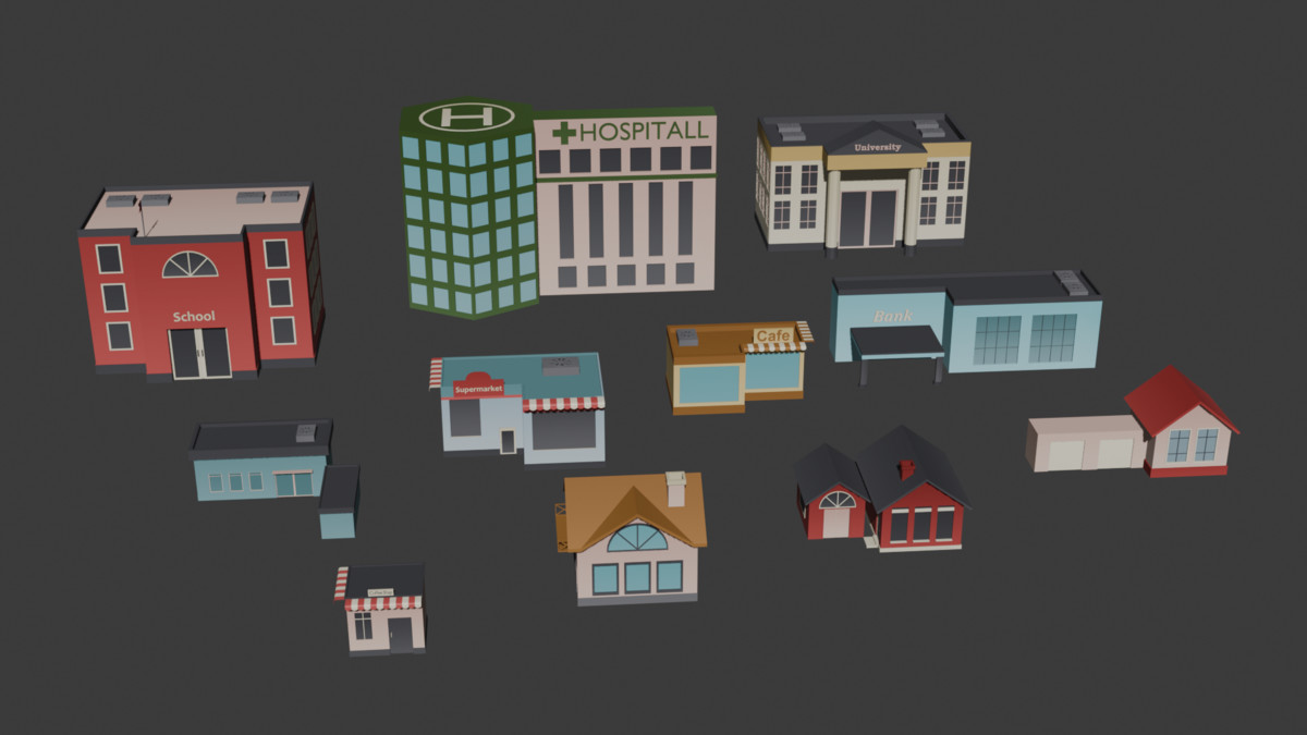 Low Poly Urban Buildings Pack