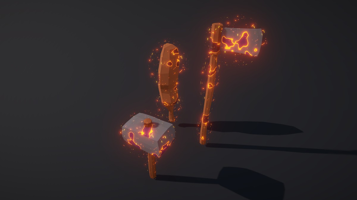 Magical Polygon Props(with Burn & Reveal FX)