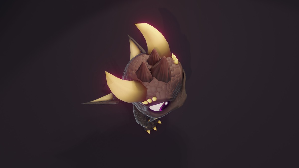 Cartoon Black Baby Dragon 3D Model (Low-Poly, Game-Ready, Animated, Built-In)