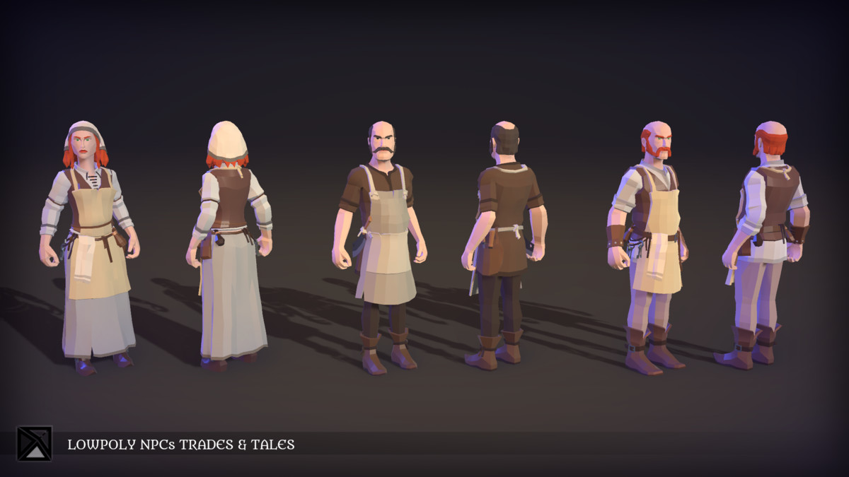 Lowpoly Modular NPCs - Trades & Tales- MEDIEVAL FANTASY SERIES