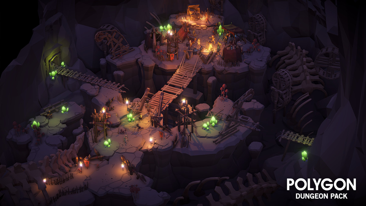Value Bundle – POLYGON Dungeons Pack and Fantasy Dungeon Map