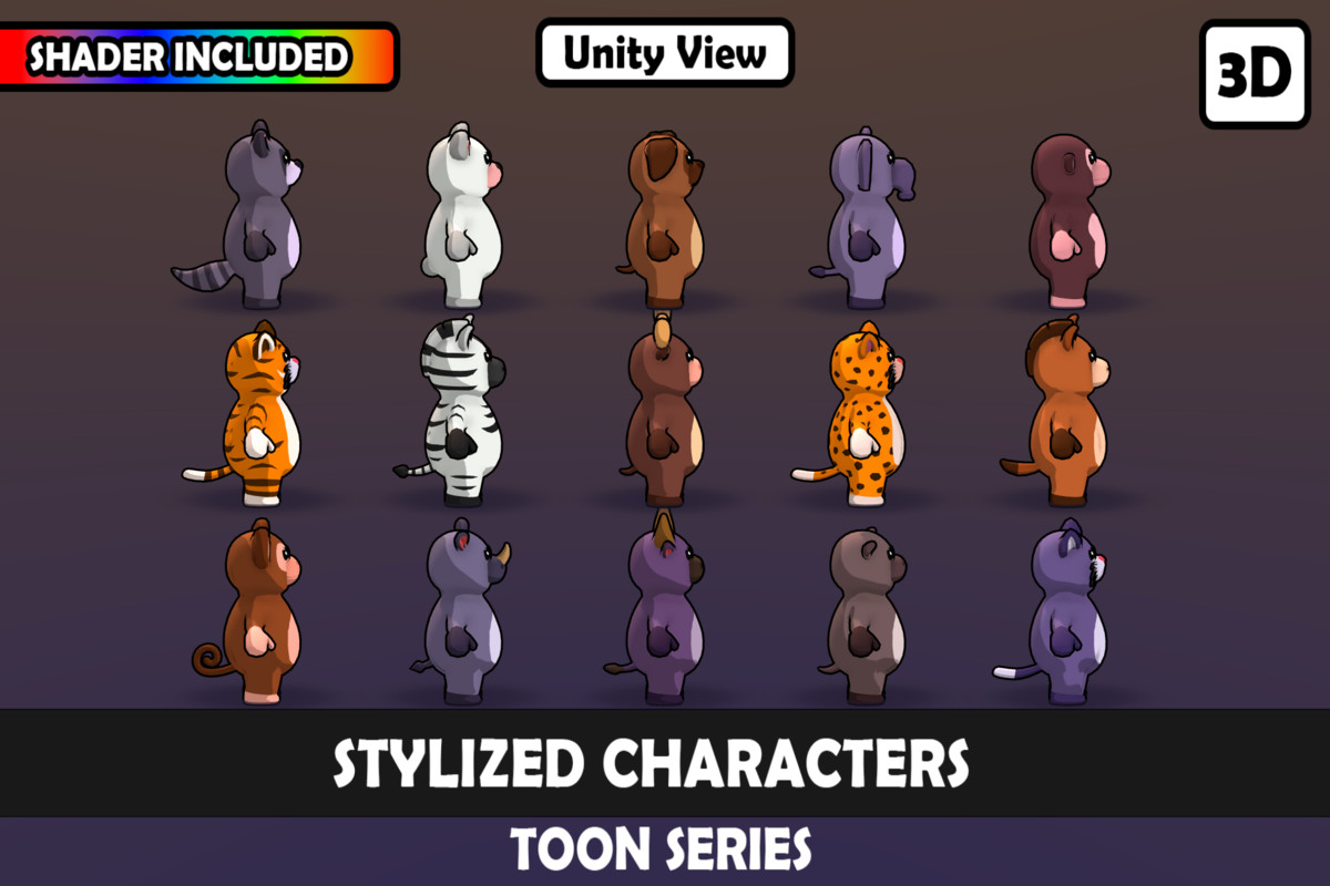 V2 Mascot Humanoid Animal Characters V2: 15 Unique Humanoids, Matcap Magic