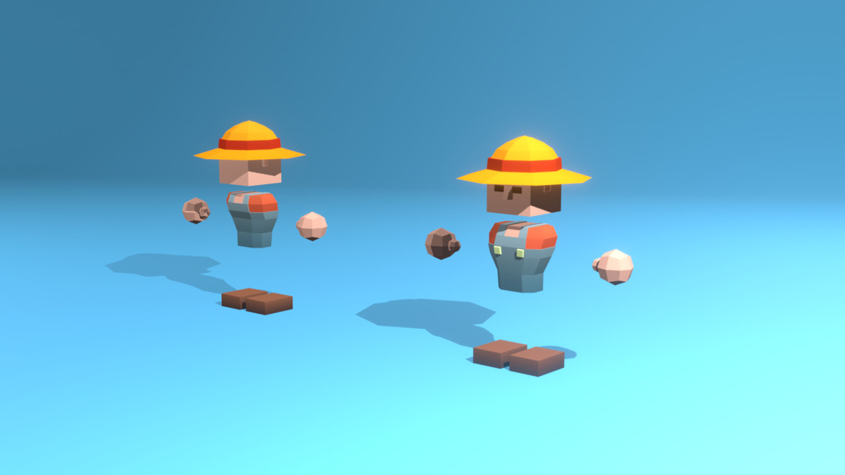 Low Poly Cubic Character - By Shokubutsu