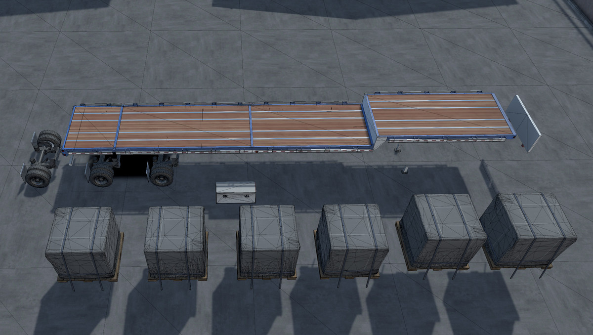 80s Semitruck dropdeck trailer